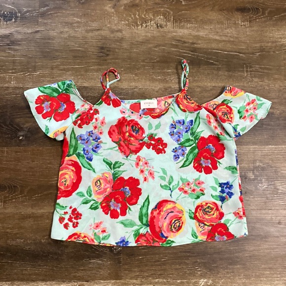 Everly Cold Shoulder Blouse - Picture 1 of 7